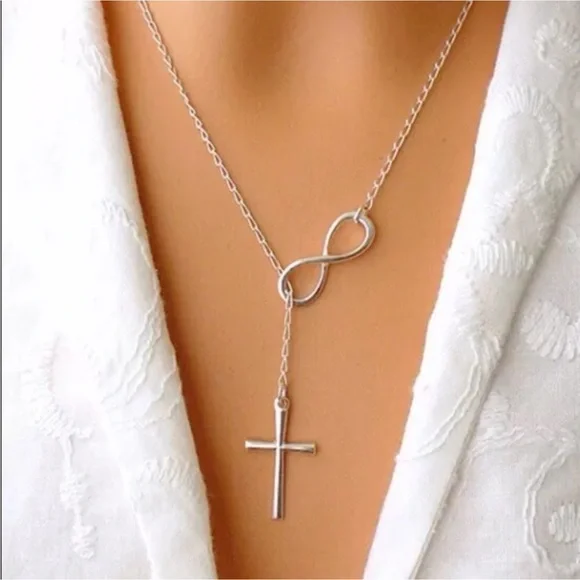 Silver Infinity Cross Necklace - Picture 1 of 1
